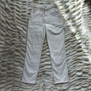 Abercrombie & Fitch Cream Straight Leg Carpenter Jeans, size 27